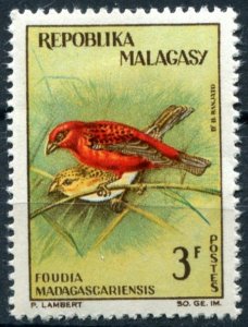 Madagascar Sc#342 MH/Unused, 3fr multi, Birds 1963 (1963)