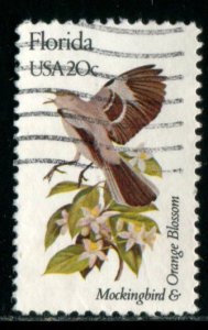 1961 20c State Birds & Flowers - Florida, used