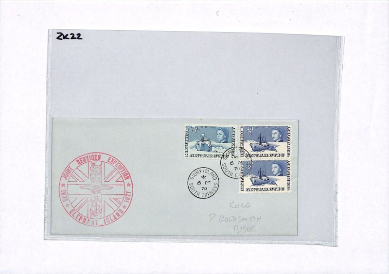 BRITISH ANTARCTIC TERRITORY Cover *Elephant Island* FORCES EXPEDITION 1970 ZK22