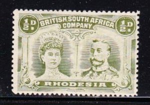 Álbum Tesoros Rhodesia Scott #101 1/2p George V & Reina María Nuevo con Bisagra