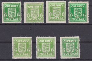 German Occupation Guernsey 1941 Sc#N1 Mi#1a-g mnh all shades signed BPP (DR1578)