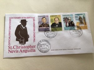 Sir Winston Churchill 1974 St Cristopher Nevis cover A13615