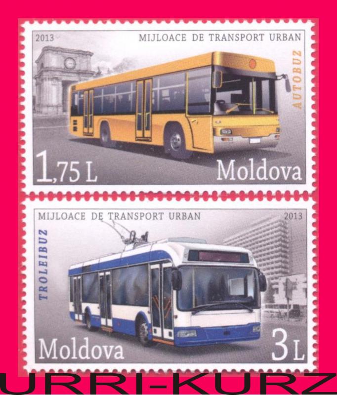 MOLDOVA 2013 City Urban Public Transport Trolleybus Trolley Bus 2v Sc805-806 MNH