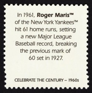 US 3188n MNH VF 33 Cent  Roger Maris Celebrate the Century 1960s