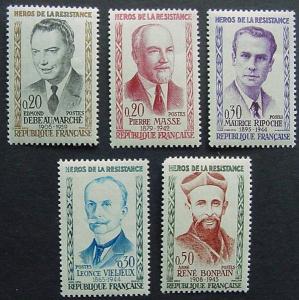 France, Scott 959-963, MNH set
