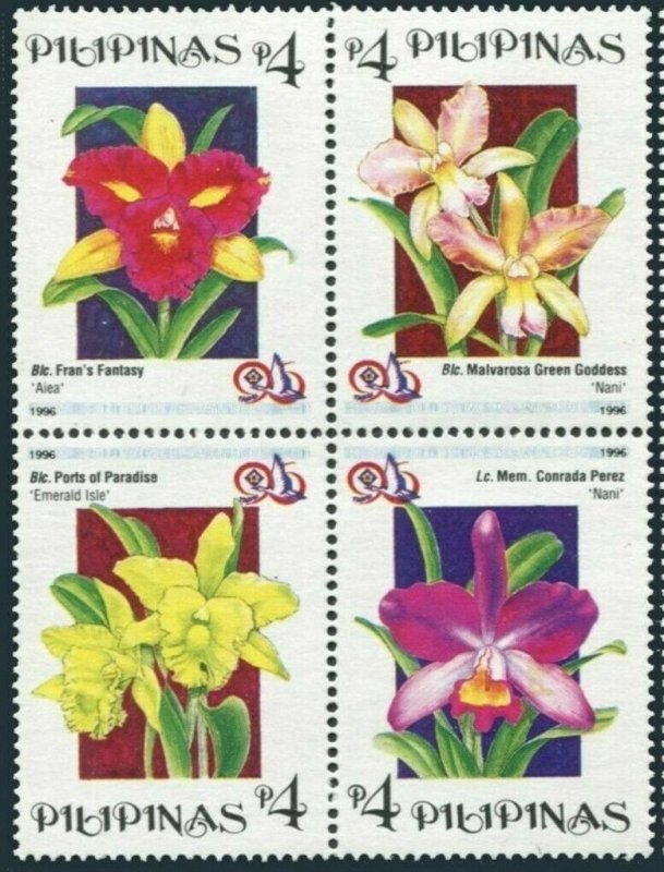 Philippines #2434 Orchids.Pokai tangerine.Taipei-96,ASEAPE(Never Hinged) cv$3.00