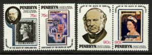 Penrhyn Island 107-8c MNH Rowland Hill, Stamp on Stamp