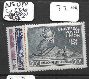 MALAYA NEGRI SEMBILAN (P0301B) UPU SG 63-6  MNH