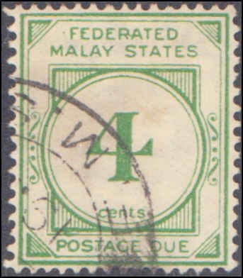 Malaya - Federation of Malaya #J3, Incomplete Set, 1936, Used