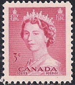 Canada #327 3 cent Queen Elizabeth 2, Stamp mint OG NH VF-XF