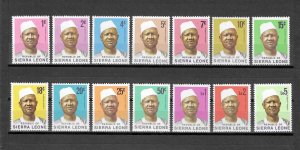 SIERRA LEONE 1972/78 SG 576/89 MNH £9