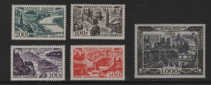 France  #C23-C27   MNH  1949-50  AIR   views