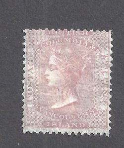 CANADA BRITISH COLUMBIA #5 MINT OG 1860 2 PENCE PERF 14 QV BS27838