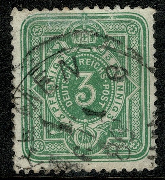 GERMANY EMPIRE 1880-87 3pf DULL GREEN USED (VFU) SG 39 P.13.5 x 14.5 VF