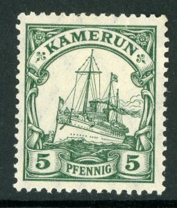 Cameroun 1905 Germany 5 pfg Yacht Ship Watermark Scott # 21 Mint A256