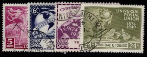 TRINIDAD & TOBAGO GVI SG261-264, 1949 ANNIVERSARY of UPU set, FINE USED.