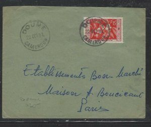 CAMEROONS COVER  (P2403BB) 1957 15F A/M   COVER DOUME TO PARIS 