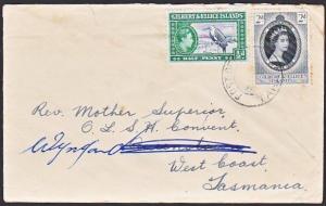 GILBERT & ELLICE IS 1953 mixed issue franking cover ex Tarawa..............67441