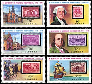 Liberia 703-708, MNH, Bicentennial of the United States