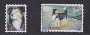 Faroe Islands  #266-267  MNH  1994   sheepdogs