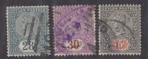 Ceylon #139-141 Used