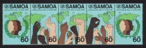 Samoa Youth Year strip of 5v 1985 MNH SC#655 SG#706-710