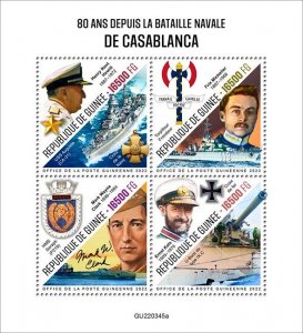 GUINEA - 2022 - Naval Battle of Casablanca - Perf 4v Sheet - Mint Never Hinged