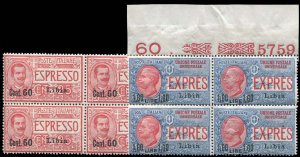 Italian Colonies, Libya #E7-8 (Sass. 5-6) Cat€400, 1922 Special Delivery Su...