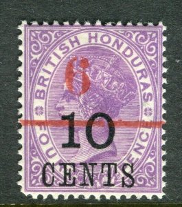 BRITISH HONDURAS; 1891 surcharged QV issue Mint hinged Shade of 6/10 CENTS 