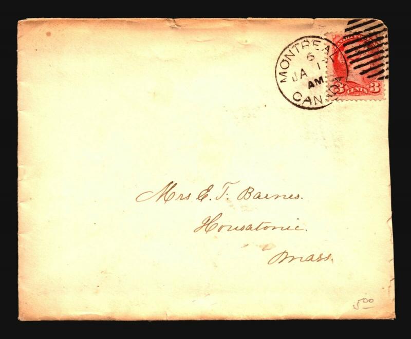 Canada 1800s Montreal Cover / Small Top Tears - Z15384