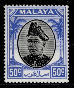 MALAYSIA - Selangor GVI SG107, 50c black & blue, NH MINT.