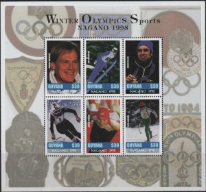 Guyana 1997 MNH Stamps Mini Sheet Scott 3209 Sport Olympic Games Skiing Medals