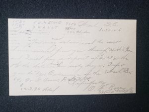 UX27. Jefferson, 1 cent, US Postal Cards.  Cancelled.VF cond.