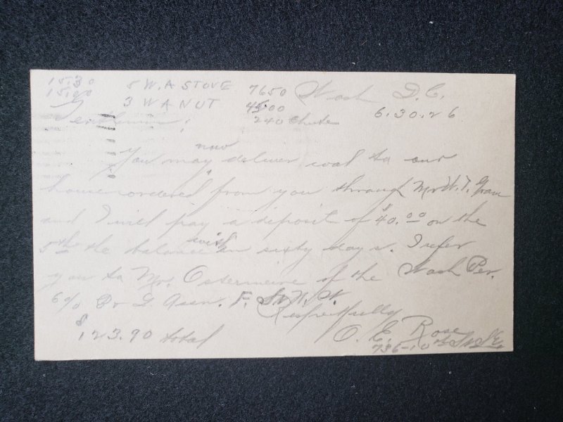 UX27. Jefferson, 1 cent, US Postal Cards.  Cancelled.VF cond.