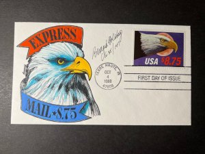 1988 USA First Day Cover FDC Terre Haute IN No Address Eagle Express Mail 57