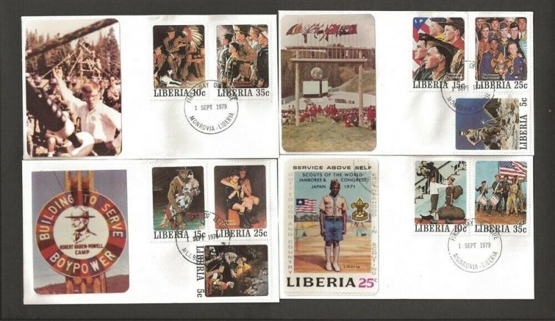 1979 Liberia Rockwell Boy Scout set 50 on 20 FDC