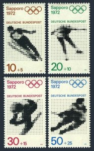 Germany B472-B475, MNH. Mi 680-683. Olympics Sapporo-1972. Ski jump, Ice hockey.