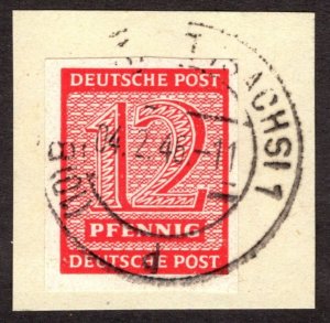 1945, Germany, West Saxony 12pf, Used, Sc 14N7a