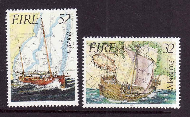 Ireland-Sc#858-9-unused NH set-Ships-Maritime Heritage Year-1991-