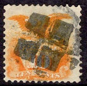 US Stamp Scott #116 Used SCV $110. Vibrant Color, cool cancel.