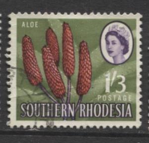 Southern Rhodesia- Scott 103 - QEII Definitives -1964 - Used- Single 1/3d Stamp