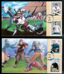 UNITED STATES FDCs (2) 37¢ Football Heroes 2003 S&T Cachets