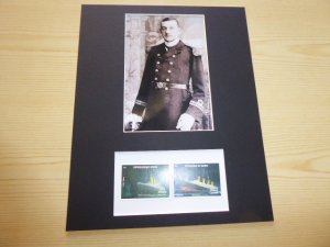 Henry T. Wilde RMS Titanic photograph & stamps mount matte 8 x 10