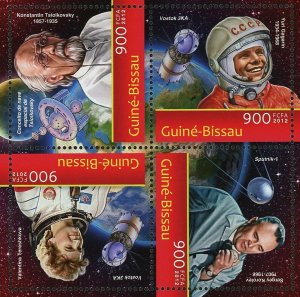 Soviet Space Stamp Konstantin Tsiolkovsky Gagarin Vostok 3KA S/S MNH #6312-6315
