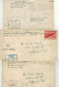 WW2 Patriotic 1940s PASSED BY ARMY EXAMINER Lot of 9 Diff Military APO Markings