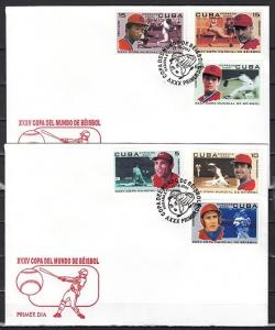 Caribbean Area, Scott cat. 4348-4353. Baseball issue. 2 First Day Covers