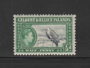 GILBERT & ELLICE #40  1939 1/2p KING GEORGE VI & GREAT FRIGATE  MINT VF LH  O.G