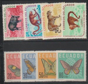 Ecuador SC 676-679, 680-683 Mint Never Hinged.