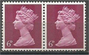 GREAT BRITAIN, Machins, 1967, MNH 6d pair, Scott MH9