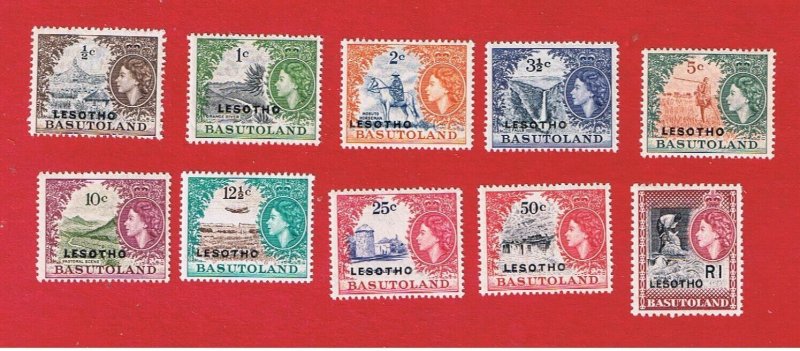 Lesotho #5-14  MNH OG   Various Scenes Overprinted  Free S/H 